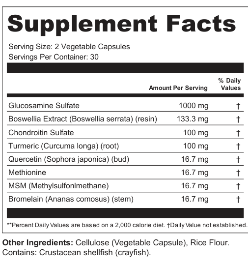 Supplement Facts for Joint Formula