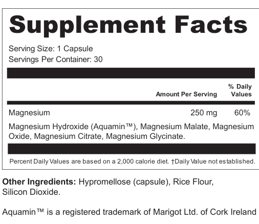Supplement Facts for Magnesium Complex
